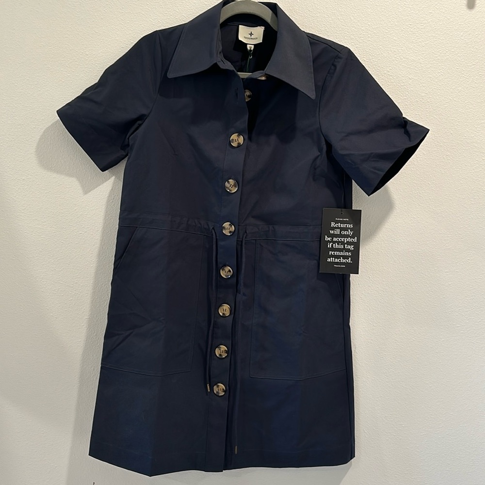 Tuckernuck Navy Drawstring Carson Dress